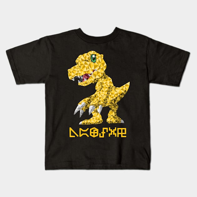 Polygon Agumon Kids T-Shirt by Bajingseng